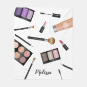 Make-upproducten Illustratie & Gepersonaliseerde N Fleece Deken (Voorkant)