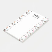 Make-upproductenpatroon & aangepaste titel en naam post-it® notes (Schuin)