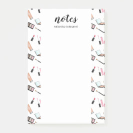 Make-upproductenpatroon & aangepaste titel en naam post-it® notes