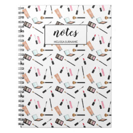 Make-upproductenpatroon met gepersonaliseerde naam notitieboek