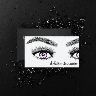 Make-upprofessional Zwarte violette Paarse ogen Visitekaartje