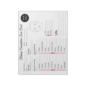 Make-upraadpleging gezicht wit en roze grafiek notitieblok (Linkerzijde)