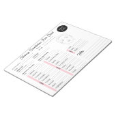 Make-upraadpleging gezicht wit en roze grafiek notitieblok (Schuin)