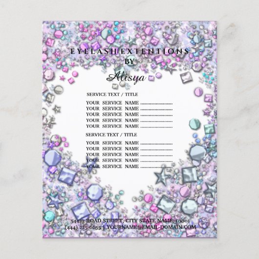 Make-upschönheits-Salon Glitzer-PreislisteFl Flyer (Voorkant)