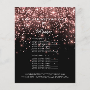 Make-upschönheits-Salon-Rosa-Glitzer-Preisliste Flyer