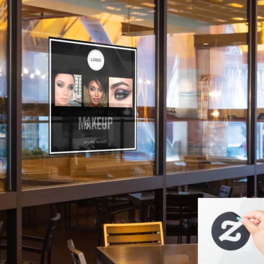 Make-upstudio Elegante Fotocollage Logo Raamsticker (Restaurant Raam)