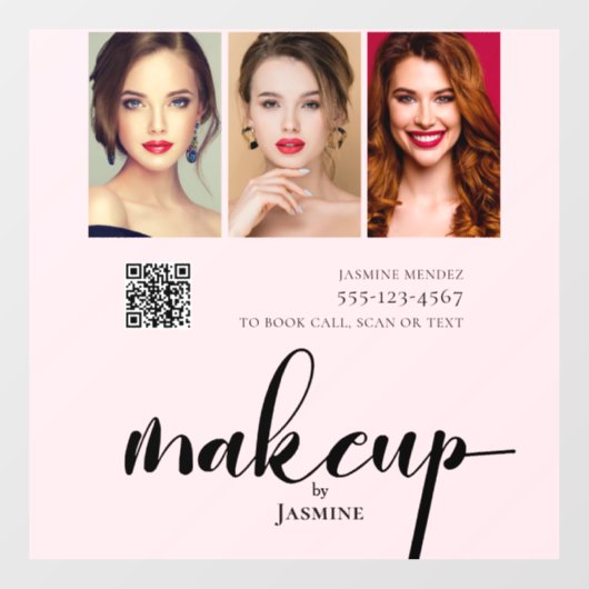 Make-upstudio QR-code fotocollage salon display Raamsticker (Vel)