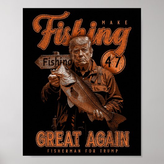Make Vissen Great Again Funny beroemd gemaakt door Poster (Voorkant)