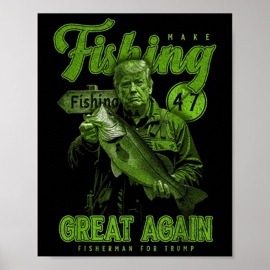 Make Vissen Great Again Funny beroemd gemaakt door Poster (Voorkant)
