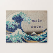 "Make Waves" Hokusai  Japanse kunst Legpuzzel (Horizontaal)
