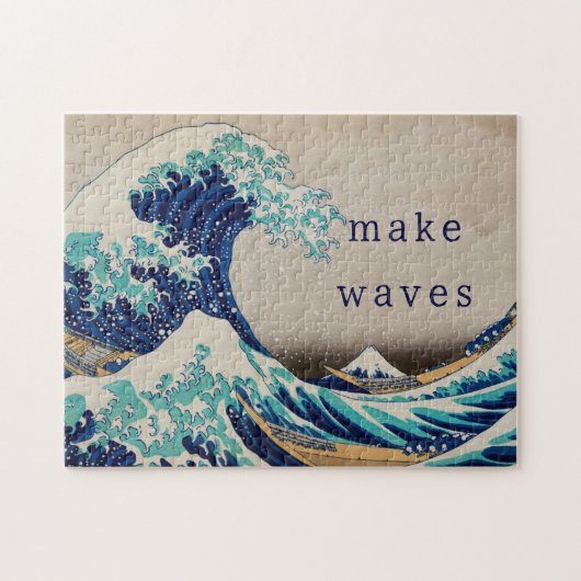 "Make Waves" Hokusai  Japanse kunst Legpuzzel (Horizontaal)