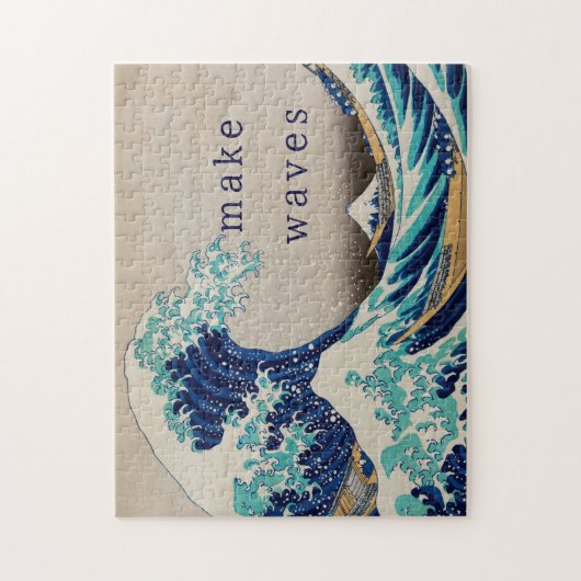 "Make Waves" Hokusai  Japanse kunst Legpuzzel (Verticaal)