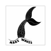 Make Waves Mermaid Tail Inspirational Art Stamp Rubberstempel (Afrduk)