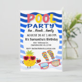 Make Waves Pool Party Uitnodiging Verjaardag (Staand voorkant)