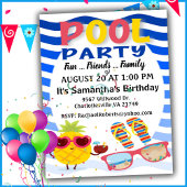 Make Waves Pool Party Uitnodiging Verjaardag