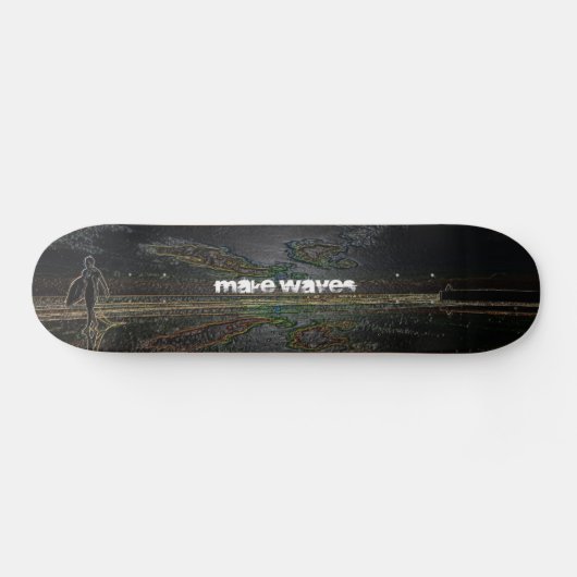 Make Waves Sunset Surfer Skateboard (Horizontaal)