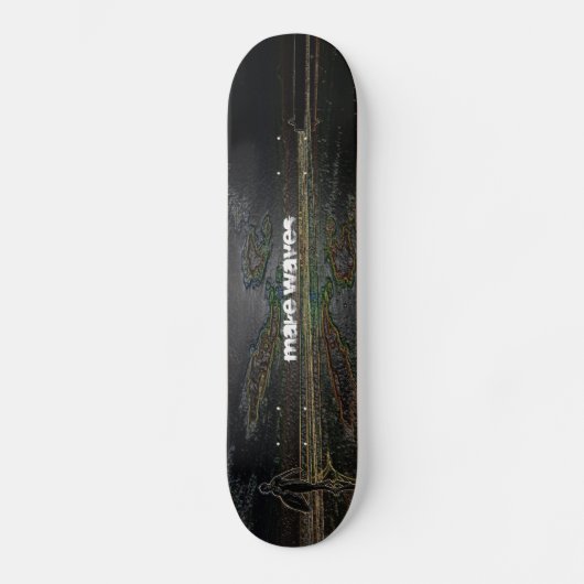 Make Waves Sunset Surfer Skateboard (Voorkant)