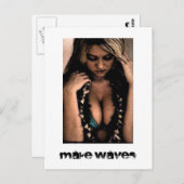 Make Waves Surfer Girl Briefkaart (Voorkant / Achterkant)