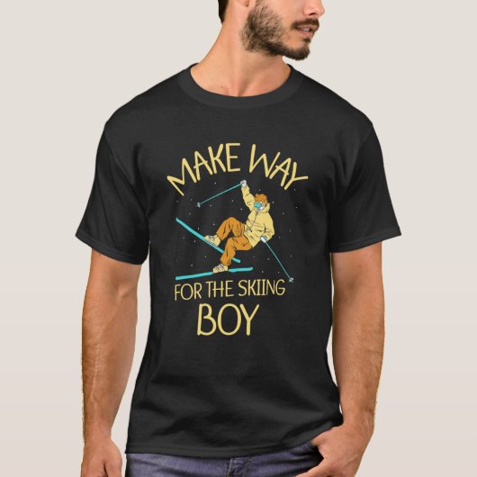 Make Way For The Skiing Boy Skier Winter Sports Sk T-shirt (Voorkant)