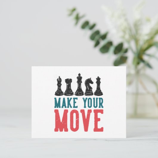 Make your Move Chess Piece Briefkaart (Staand voorkant)