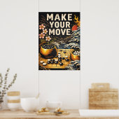 Make Your Move, Japanese Go Board, Success Chess Poster (Keuken)