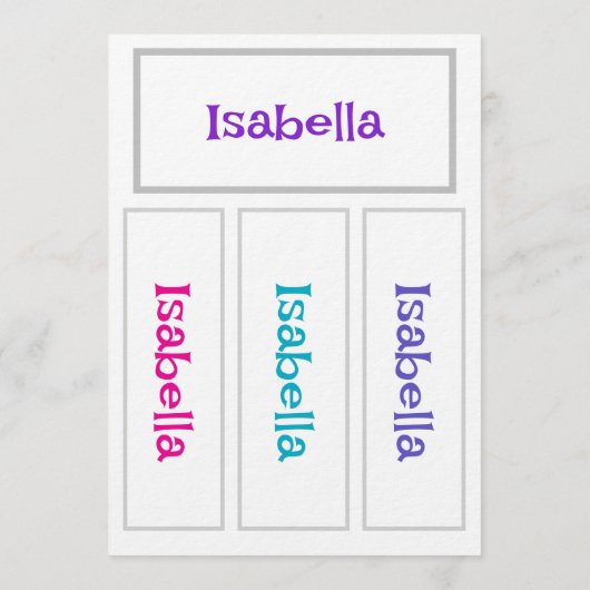 Make Your Own Bookmarks Add Name DIY Activity Menu (Achterkant)