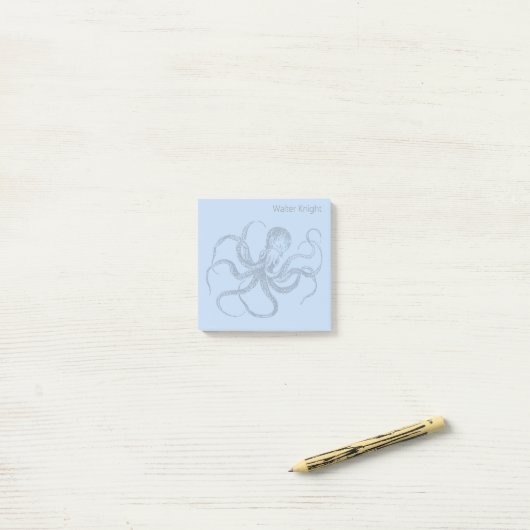 Make Your Own Custom Name Octopus Sticky Notes (Op bureau)