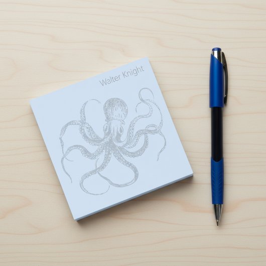 Make Your Own Custom Name Octopus Sticky Notes