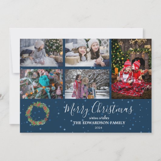 Make your own family collage berries Christmas Feestdagenkaart (Voorkant)