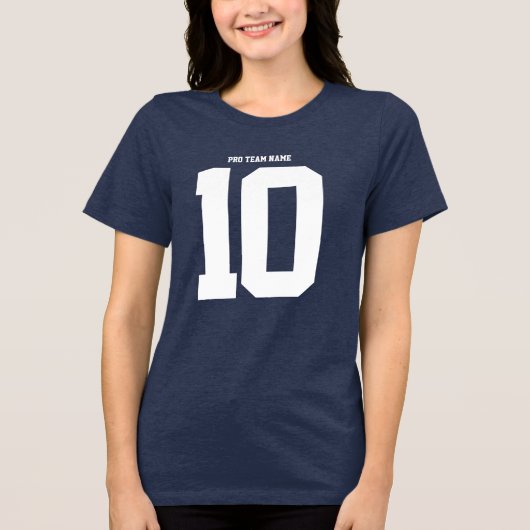 Make Your Own Football Jersey - Name & Number Tee Tri-Blend Shirt (Voorkant)