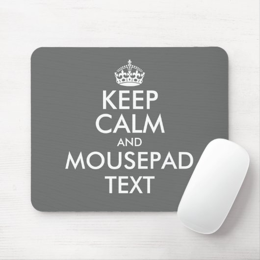 Make your own funny gray keep calm mouse pad muismat (Met muis)