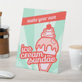 Make your own Ice Cream Sundae Bar Tabletop Sign  Reclamebord Met Voetstuk (Insitu)