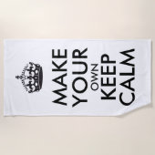 Make your own keep calm - black poster strandlaken (Voorkant)