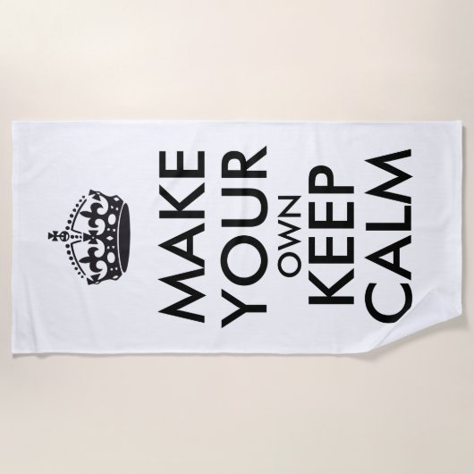 Make your own keep calm - black poster strandlaken (Voorkant)