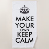 Make your own keep calm - black poster strandlaken (Voorkant)
