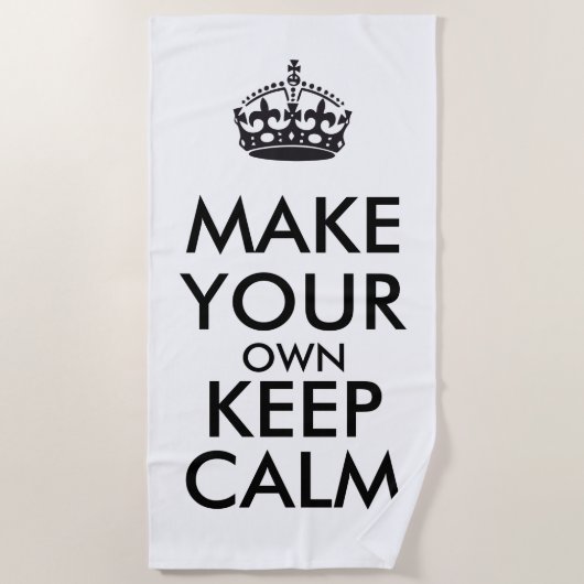 Make your own keep calm - black poster strandlaken (Voorkant)