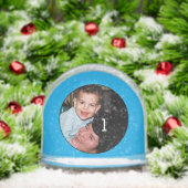 Make Your Own photo globe two pictures Blue Sneeuwbol (Kerstmis)