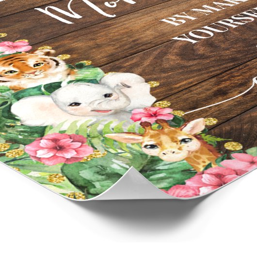 Make Yourself Addressee Rustic Pink Safari Shower Poster (Hoek)