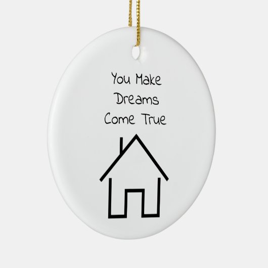 Makelaar Bedankt Cadeau Gepersonaliseerd Keramisch Ornament (Rechts)