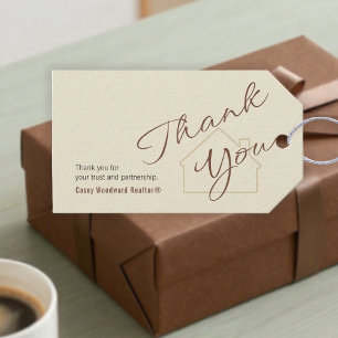 Makelaar Bedankt Minimalistische Script Cadeaubi Cadeaulabel