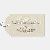 Makelaar Bedankt | Minimalistische Script Cadeaubi Cadeaulabel (Achterkant Horizontaal)