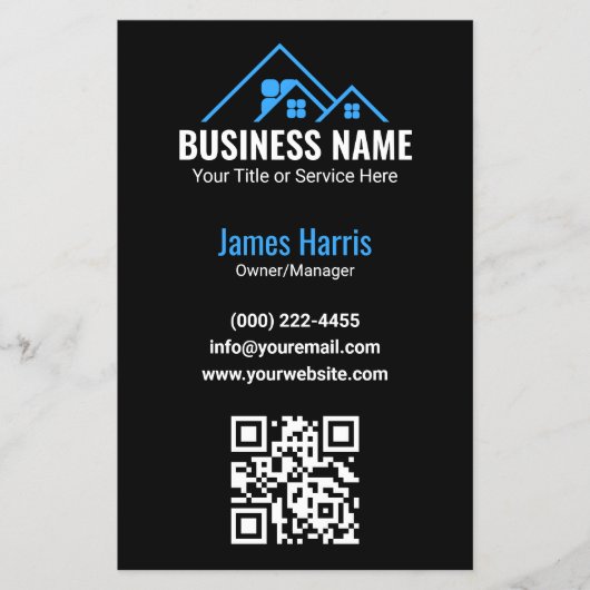 Makelaar Blauwe Huis Logo Flyer (Voorkant)