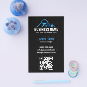 Makelaar Blauwe Huis Logo Flyer (Enkel)