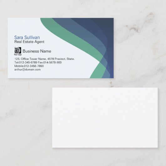 Makelaar Blue Hued Streams Professional Visitekaartje (Voorkant / Achterkant)