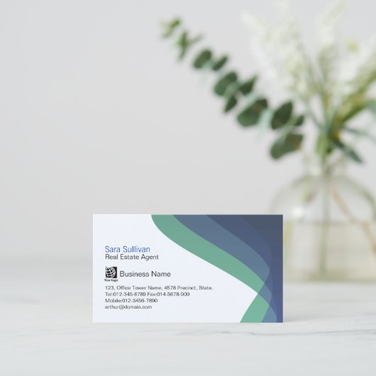 Makelaar Blue Hued Streams Professional Visitekaartje (Staand voorkant)