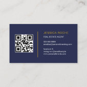 Makelaar Blue Real Estate Agent moderne QR-code Visitekaartje (Achterkant)