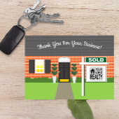 Makelaar Brick House Verkocht Teken Dank U Kaart