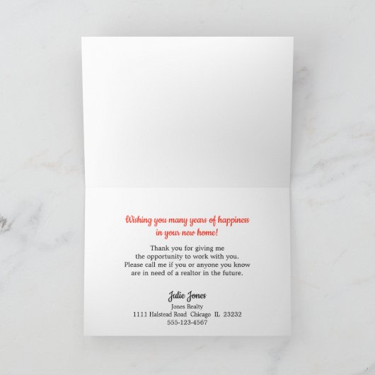 Makelaar Brick House Verkocht Teken Dank U Kaart (Binnen)