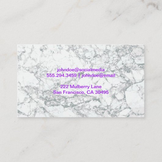 makelaar | Commerciële eigendommen | Marmer Visitekaartje (Achterkant)