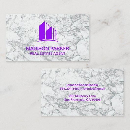makelaar | Commerciële eigendommen | Marmer Visitekaartje (Voorkant / Achterkant)